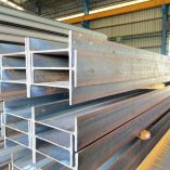 Metal profile beam Steel in packs at the warehouse of metal products, thailand